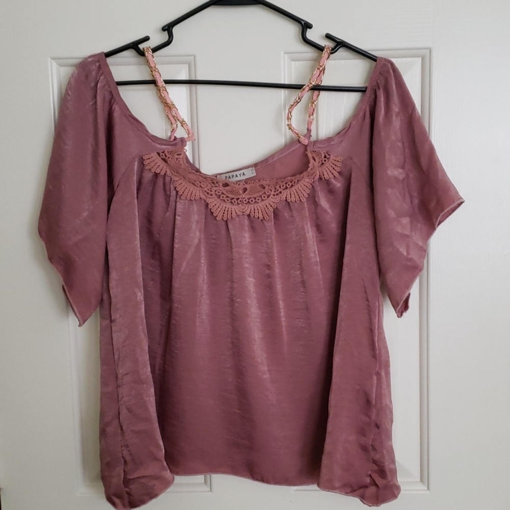 PAPAYA COLD SHOULDER TOP